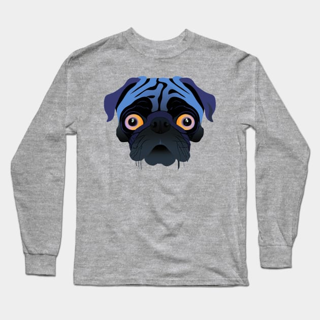 Halloween Pug Sad Spooky Long Sleeve T-Shirt by BetterManufaktur